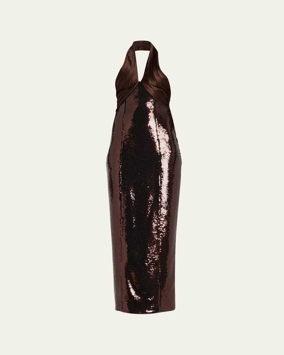 Tamra Sequined Halter Dress